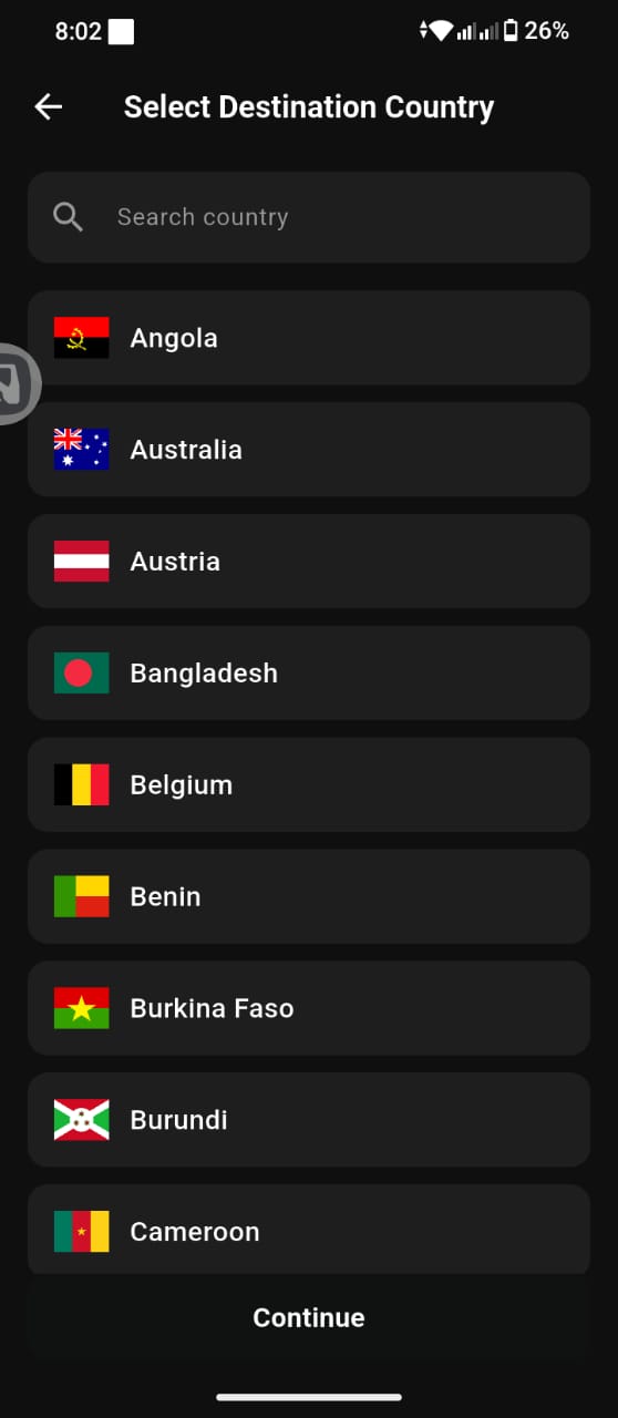 MYA SWITCH — Countries